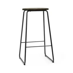 Taburete de bar Earth, Coffee, altura 74, estructura de acero negro