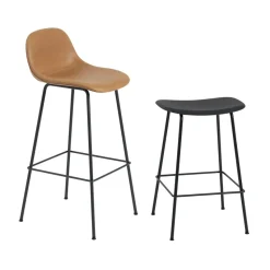 Taburete de bar Fiber Tube 65 cm, negro