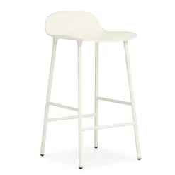 Taburete de bar Form Chair con patas de metal, blanco