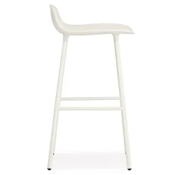 Taburete de bar Form Chair con patas de metal, blanco