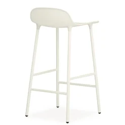 Taburete de bar Form Chair con patas de metal, blanco