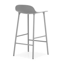 Taburete de bar Form Chair con patas de metal, gris