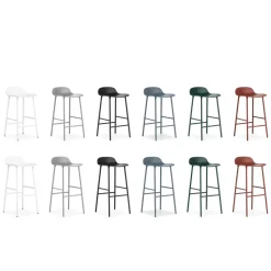 Taburete de bar Form Chair con patas de metal, gris