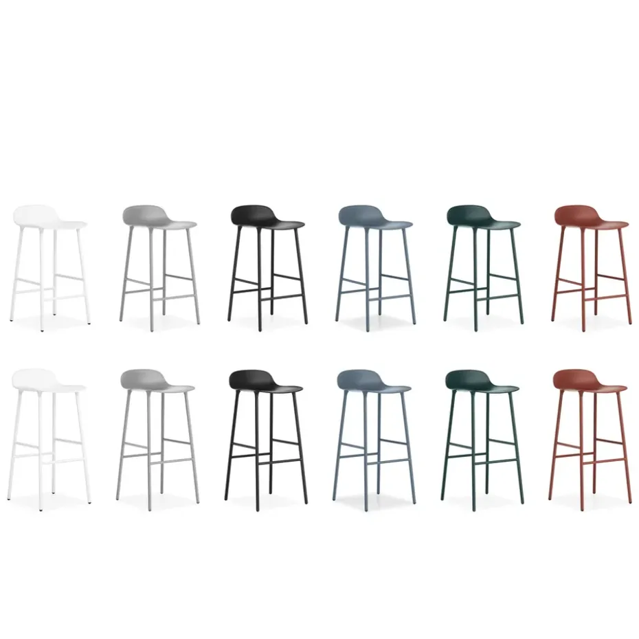 Taburete de bar Form Chair con patas de metal, gris