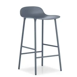 Taburete de bar Form Chair con patas de metal, azul