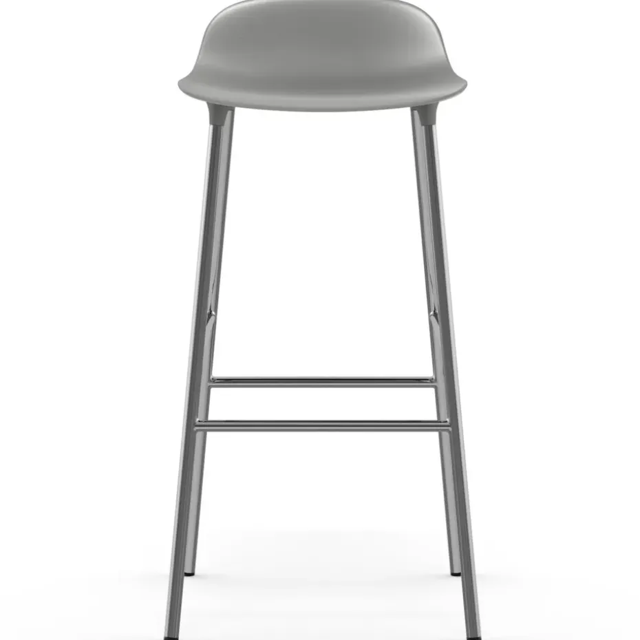 Taburete de bar Form patas cromadas 75 cm, gris