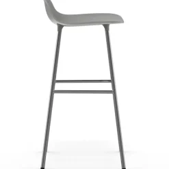 Taburete de bar Form patas cromadas 75 cm, gris