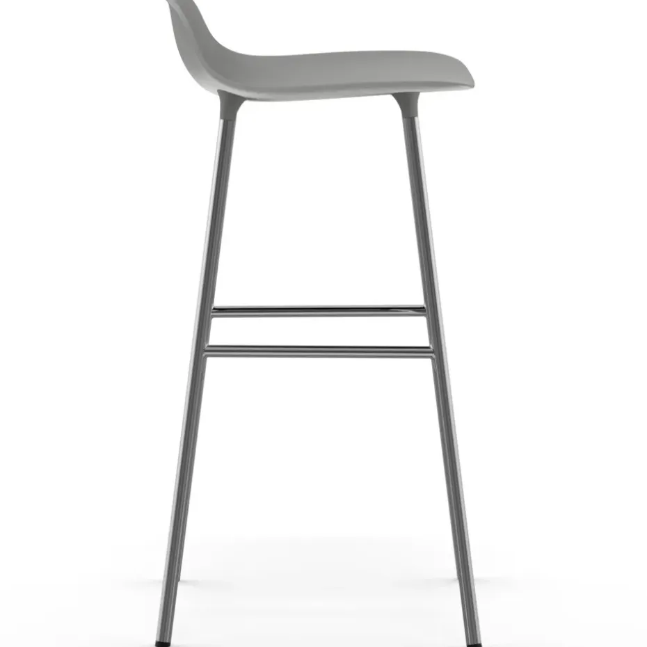 Taburete de bar Form patas cromadas 75 cm, gris