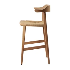 Taburete de bar Hedda, Roble natural monocoating-cordón de papel natural
