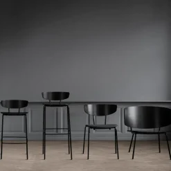 Taburete de bar Herman alto, Negro