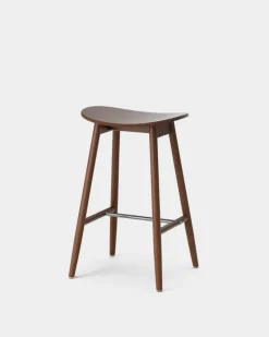 Taburete de bar Icha 65 cm, Haya teñido de nogal
