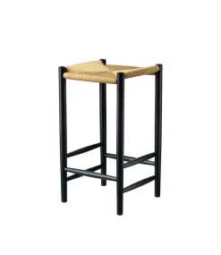 Taburete de bar J164C Counter Squared, Oak black painted-nature