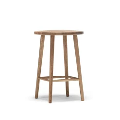 Taburete de bar Miss Button, Roble aceite natural, mediano