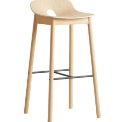 Taburete de bar Mono, Roble pigmentado blanco