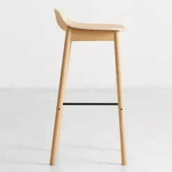 Taburete de bar Mono, Roble pigmentado blanco