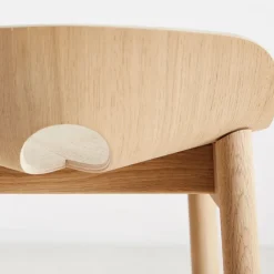 Taburete de bar Mono, Roble pigmentado blanco