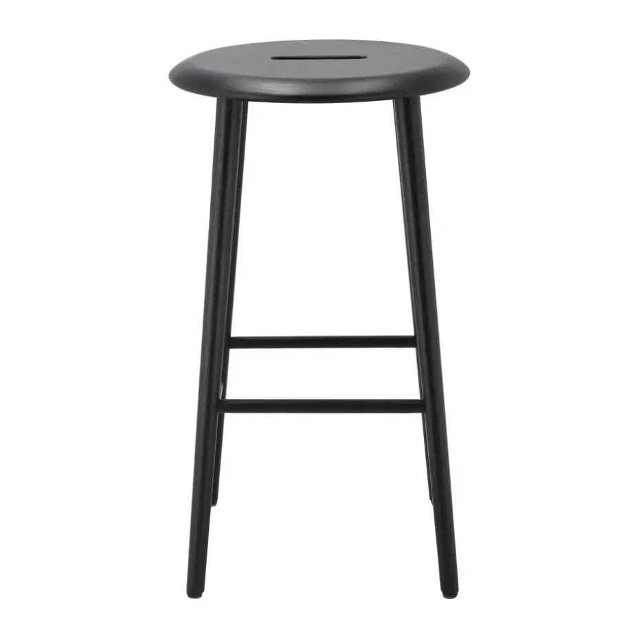 Taburete de bar Norrabo 65 cm, Roble lacado en negro