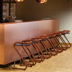 Taburete de bar S70-3 , Negro-cromo