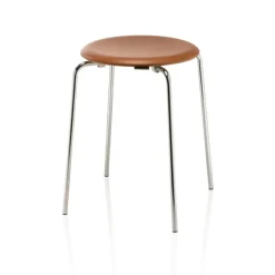 Taburete Dot cuero, Nogal