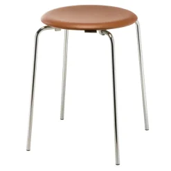 Taburete Dot cuero, Nogal