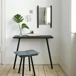 Taburete Georg, Lino, roble sin tratar, incluye cojín de lino