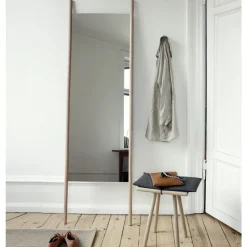 Taburete Georg, Lino, roble sin tratar, incluye cojín de lino