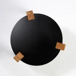 Taburete Happy, Gris, patas de roble