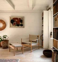 Taburete HB, Roble aceitado-lona