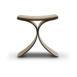 Taburete Luno 48×28×72 cm, Roble oscuro–textil beige oscuro