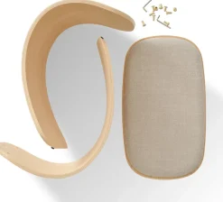 Taburete Luno 48×28×72 cm, Roble-beige textil