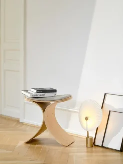 Taburete Luno 48×28×72 cm, Roble-beige textil