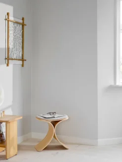 Taburete Luno 48×28×72 cm, Roble-beige textil