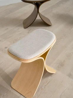 Taburete Luno 48×28×72 cm, Roble-beige textil