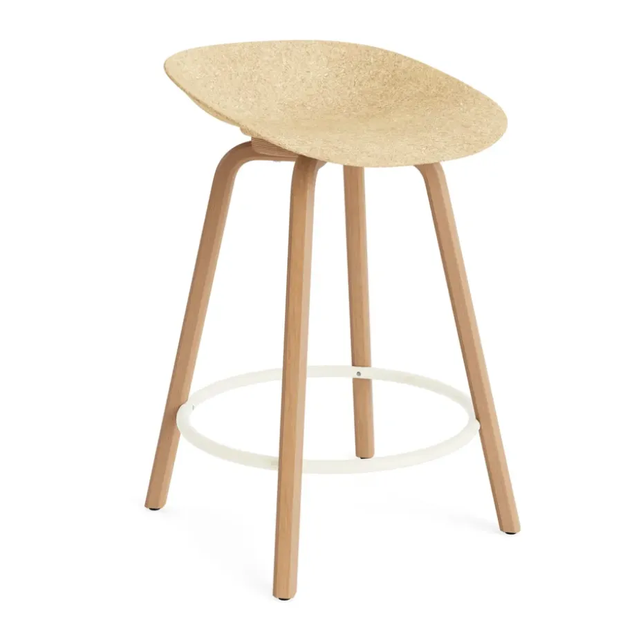 Taburete Mat Barstool 65 cm, Hemp-beech-cream steel