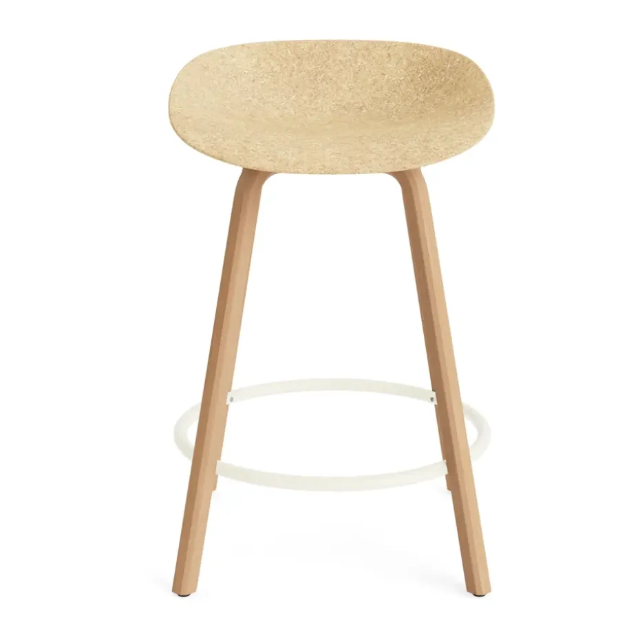 Taburete Mat Barstool 65 cm, Hemp-beech-cream steel