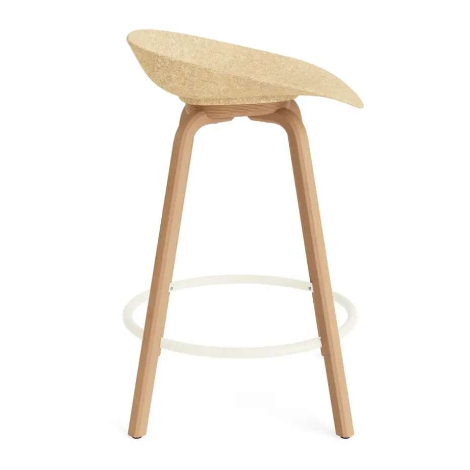 Taburete Mat Barstool 65 cm, Hemp-beech-cream steel