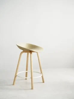 Taburete Mat Barstool 65 cm, Hemp-beech-cream steel