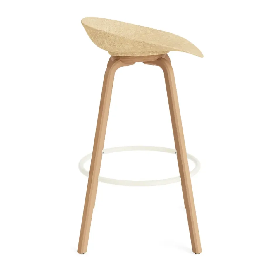 Taburete Mat Barstool 75 cm, Hemp-beech-cream steel