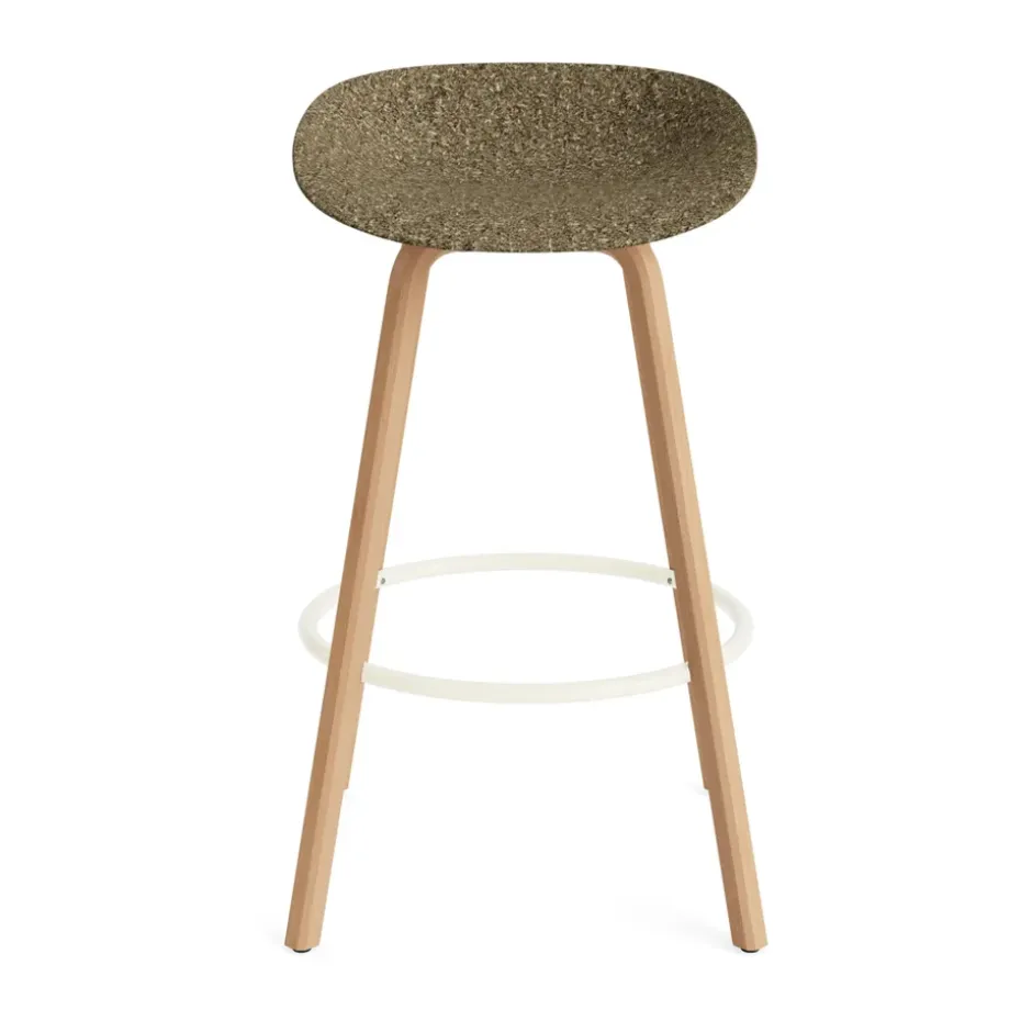 Taburete Mat Barstool 75 cm, Seaweed-beech-cream steel