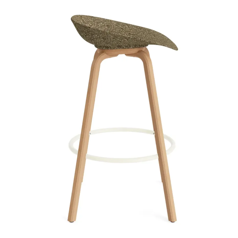 Taburete Mat Barstool 75 cm, Seaweed-beech-cream steel