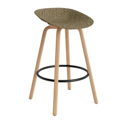 Taburete Mat Barstool 75 cm, Seaweed-beech-black steel
