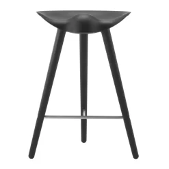 Taburete ML42 69 cm, Haya cromada teñida de negro