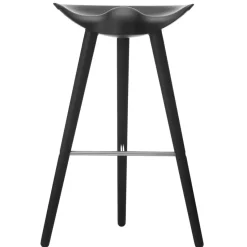 Taburete ML42 77 cm, Haya teñida negra-acero