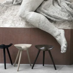 Taburete ML42 48 cm, Roble barnizado marrón