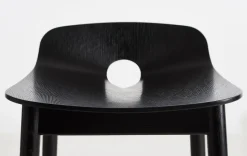 Taburete Mono 65 cm, Roble pintado negro