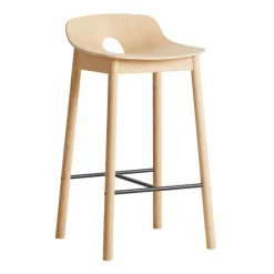 Taburete Mono 65 cm, Roble pigmentado blanco