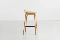 Taburete Mono 65 cm, Roble pigmentado blanco