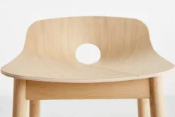 Taburete Mono 65 cm, Roble pigmentado blanco