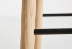 Taburete Mono 65 cm, Roble pigmentado blanco