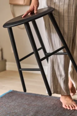 Taburete Norrabo 53 cm, Roble lacado en negro